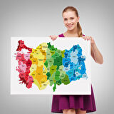 Harita Sepeti Türkiye Haritası Kanvas Tablo Eğitici ve Öretici Dekoratif Tablo Tablo 3133