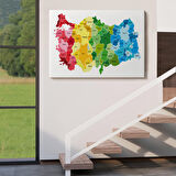 Harita Sepeti Türkiye Haritası Kanvas Tablo Eğitici ve Öretici Dekoratif Tablo Tablo 3133