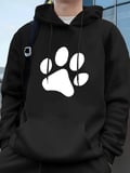 Basit Taban Desen Baskılı Erkek Sweatshirtleri Kışlık Bol Kapüşonlu Üstler Spor Cepli Polar S