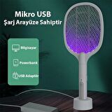Polham 3000W Şarjlı UV Işıklı Elektrikli Sivrisinek Kovucu Öldürücü MasaÜstü El Tutmalı Sinek Kovucu