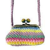 Uretti - Öznur 7392 4246 El Örgüsü Gökkuşağı Model Mini Çapraz Çanta