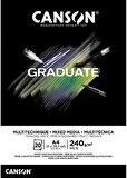 Canson Graduate Black Mix Media A4 240gr 20yp Çok Amaçlı Blok / 400131095