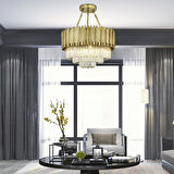 Freze 60Lık Eskitme  Kristalli, Taşlı Modern Tasarım Kristal Salon Avize