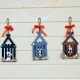 Uretti - Fatma 4830 1354 El Yapımı Köpek Figürlü Dil Çubuklu Duvar Süsü