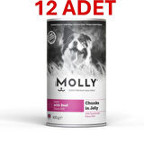 Molly Jöle İçinde Parça Dana Etli Yetişkin Köpek Konservesi 12*400gr