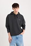DeFacto Boxy Fit Kapüşonlu Sırt Baskılı Sweatshirt D0854AX24AUAR221