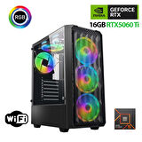 Xaser Thunder x830 Ryzen 5 7600 32GB DDR5 Ram 1TB M.2 NVMe SSD 16GB RTX5060 Ti Oyuncu Masaüstü Bilgisayarı