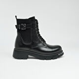 Hakiki Deri Fermuarlı Kadın Bot 