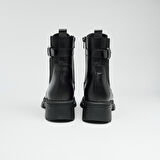 Hakiki Deri Fermuarlı Kadın Bot 