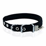 PETLOVEBUTİK Konforlu Dokumadan El Yapımı Köpek Boyun Tasması 1,5x20-25cm - Black