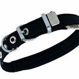 PETLOVEBUTİK Konforlu Dokumadan El Yapımı Köpek Boyun Tasması 1,5x20-25cm - Black
