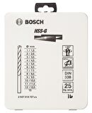 Bosch HSS-G Metal Matkap Ucu Seti 25 Parça