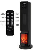 Hoogar German 2701 L Black OLED Şömineli Ekran Dijital Göstergeli Kule Tipi Seramik Fanlı Isıtıcı