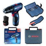 Bosch GSB 120-LI 12 Volt Mavi Çift Akülü Matkap Seti