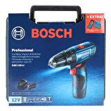 Bosch GSB 120-LI 12 Volt Mavi Çift Akülü Matkap Seti