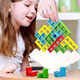 Tetris Şekilli Denge Kule Oyunu - Renkli Blok Dizme