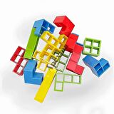 Tetris Şekilli Denge Kule Oyunu - Renkli Blok Dizme