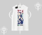 Kolsuz Tshirt Anime Kız Desenli Japon Tarzı