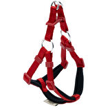 PETLOVEBUTİK Konforlu Dokumadan El Yapımı Ronin Model Köpek Göğüs Tasması XXS-1x30-35cm - Red