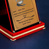 Kişiye Özel Atatürk Tasarımlı Plaket - Kadife Kutulu