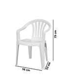 Omnipazar MT-GF101 Carrera Plastik Bahçe Balkon Koltuk Sandalye 4'lü Set 