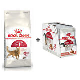 Royal Canin Fit 32  Kuru Kedi Maması 15 Kg +12 Adet Royal Canin Instinctive Gravy Yaş Kedi Maması 85 gr 