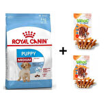 Royal Canin Orta Irk Yavru Kuru Köpek Maması 4 kg + 2 Adet Wooc Ödül 80 Gr 