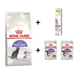 Royal Canin Sterilised Kısırlaştırılmış Kedi Maması 4 Kg + 2 Adet RC Yaş Mama 85 gr + 20 gr GimCat Malt 