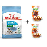 Royal Canin Mini Starter Küçük Irk Anne ve Yavru Köpek Maması 4 Kg + 2 Adet Wooc Ödül 80 Gr 