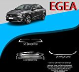 Fiat Egea Cam Çerçevesi-Sis Çerçevesi-Ön Panjur Çıtası Krom Set 2021 Model