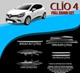 Renault Clio 4 Cam Çerçevesi-Yan Kapı Çıtası-Ön Panjur Çıtası-Bagaj Alt Çıtası Krom Set