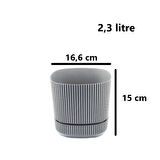 Omnipazar KRS-243 Pera Kare Dekoratif Kaktus Sukulent Saksı 2,3 Litre No 3