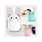 Ufly Sevimli Kedi Hava Nemlendirici Ledli Ultrasonik Difüzör 250 ml Pembe