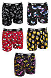 TEET Erkek Boxer Pamuklu Desenli DeLuxe 5'li Set