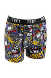 TEET Juan Raul Erkek Boxer Pamuklu Desenli 4'lü Premium Set