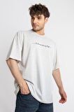 Adam Boxes Oversize O-Yaka T-shirt Fmsuelto - Gri Melanj