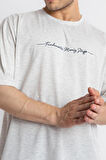 Adam Boxes Oversize O-Yaka T-shirt Fmsuelto - Gri Melanj