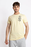 Adam Boxes O-Yaka Baskılı T-shirt Bandos - Açık Sarı