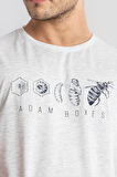 Adam Boxes O-Yaka Baskılı T-shirt Apiso - Gri Melanj