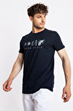 Adam Boxes O-Yaka Baskılı T-shirt Apiso - Lacivert