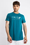 Adam Boxes O-Yaka Baskılı T-shirt Apiso - Göl Yeşili