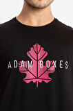 Adam Boxes O-Yaka Baskılı T-shirt Anillo -Siyah(Macenta Baskılı)