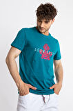 Adam Boxes O-Yaka Baskılı T-shirt Anillo - Göl Yeşili