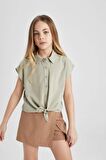 DeFacto Kız Çocuk Cropped Fit Kısa Kollu Gömlek C0819A824SMGN497