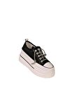 Guja 24y345-10 Kadın Kalın Taban Gizli Ökçeli Sneaker Ayakkabı Siyah