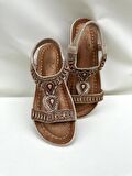 Guja 24y152-17 Kadın Taşlı Comfort Sandalet Bronz
