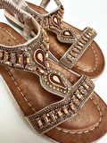 Guja 24y152-17 Kadın Taşlı Comfort Sandalet Bronz