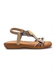 Guja 24y150-38 Kadın Taşlı Comfort Sandalet Bej