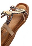 Guja 24y150-38 Kadın Taşlı Comfort Sandalet Bej