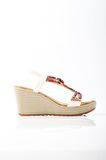 Guja 24y156-2 Kadın Taşlı 8 Cm Dolgu Topuklu Comfort Sandalet Beyaz